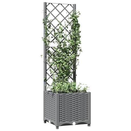 Vidaxx Pflanzgefäß mit Spalier 40x40x136 cm Polypropylen hellgrau