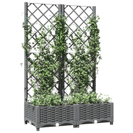 Vidaxx Pflanzgefäß mit Spalier 80x40x121,5 cm Polypropylen hellgrau
