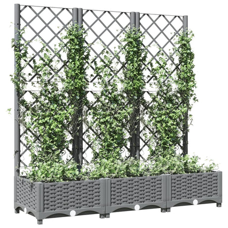 Vidaxx Pflanzgefäß mit Spalier 120x40x121,5 cm Polypropylen hellgrau