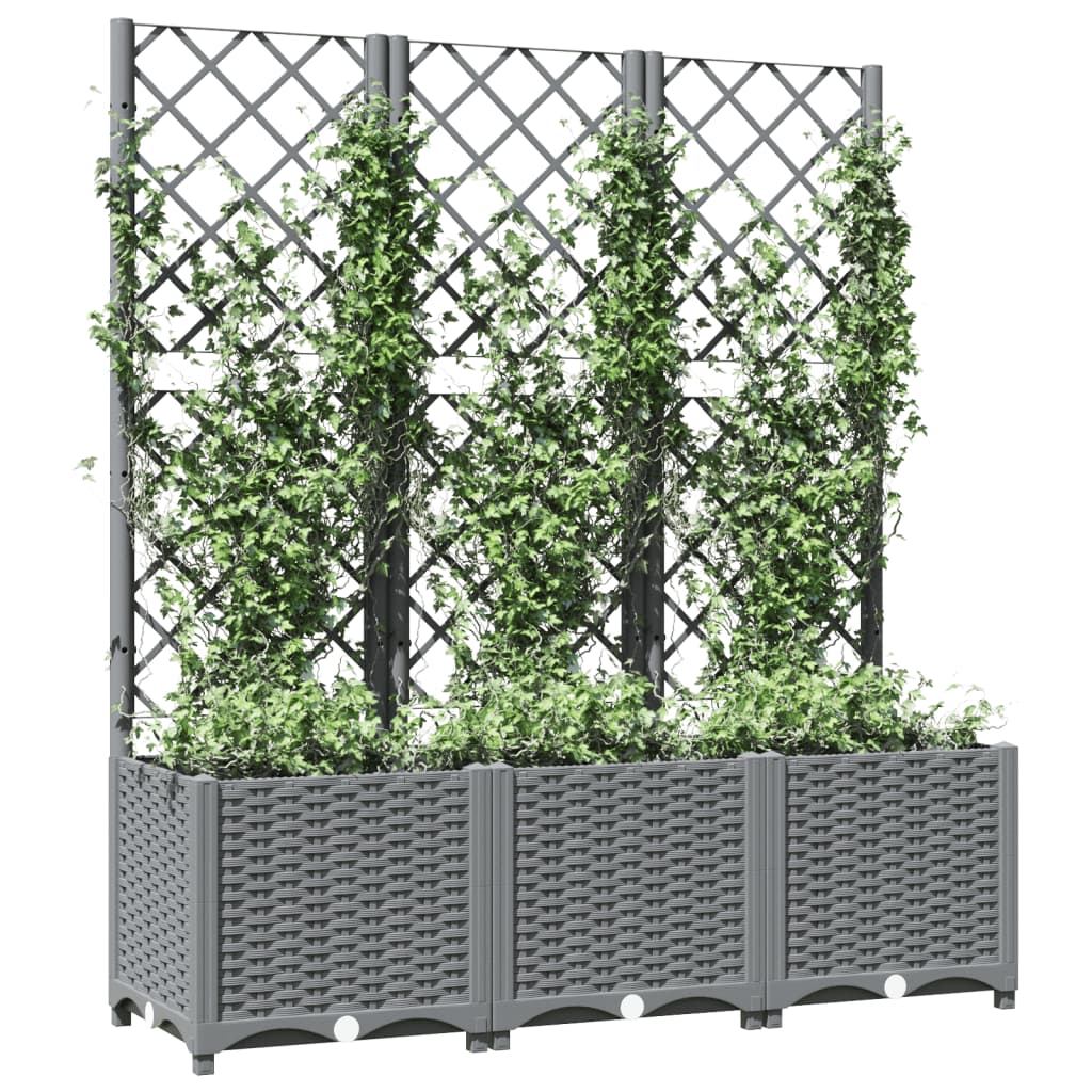 Vidaxx Pflanzgefäß mit Spalier 120x40x136 cm Polypropylen hellgrau
