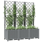 Vidaxx Pflanzgefäß mit Spalier 120x40x136 cm Polypropylen hellgrau