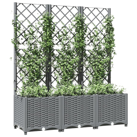Vidaxx Pflanzgefäß mit Spalier 120x40x136 cm Polypropylen hellgrau