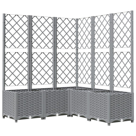 Vidaxx Pflanzgefäß mit Spalier 120x120x136 cm Polypropylen hellgrau