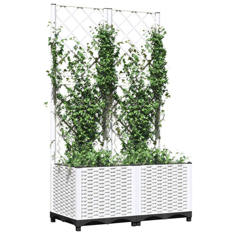 Vidaxx Pflanzgefäß mit Spalier 80x40x136 cm Polypropylen weiß