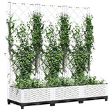 Vidaxx Pflanzgefäß mit Spalier 120x40x121,5 cm Polypropylen weiß