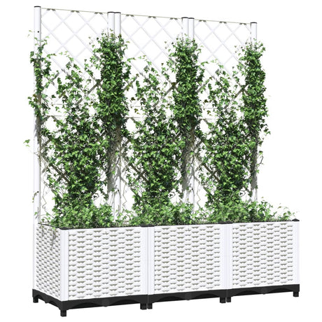 Vidaxx Pflanzgefäß mit Spalier 120x40x136 cm Polypropylen weiß