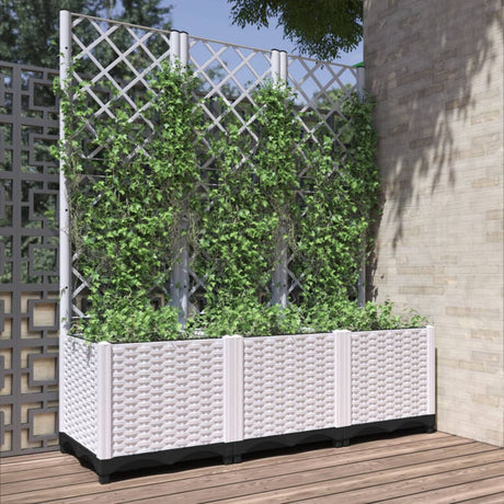 Vidaxx Pflanzgefäß mit Spalier 120x40x136 cm Polypropylen weiß