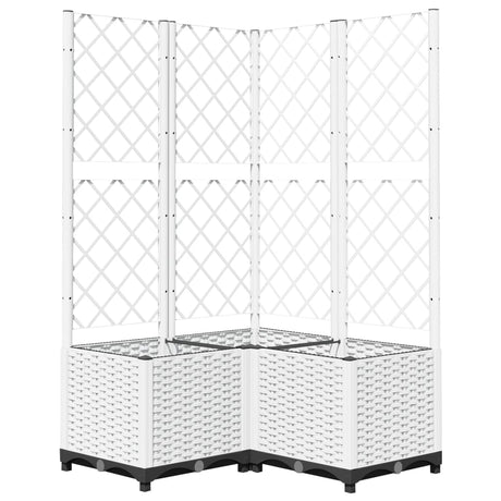 Vidaxx Pflanzgefäß mit Spalier 80x80x136 cm Polypropylen weiß