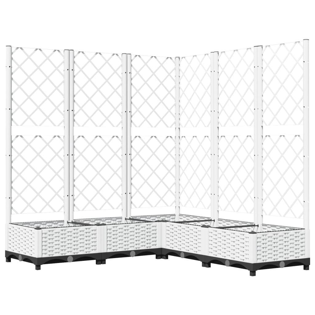 Vidaxx Pflanzgefäß mit Spalier 120x120x121,5 cm Polypropylen weiß