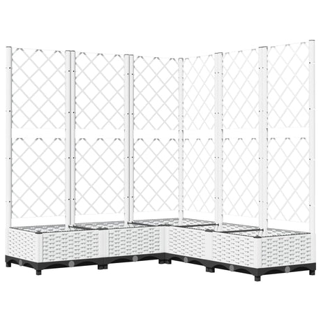 Vidaxx Pflanzgefäß mit Spalier 120x120x121,5 cm Polypropylen weiß