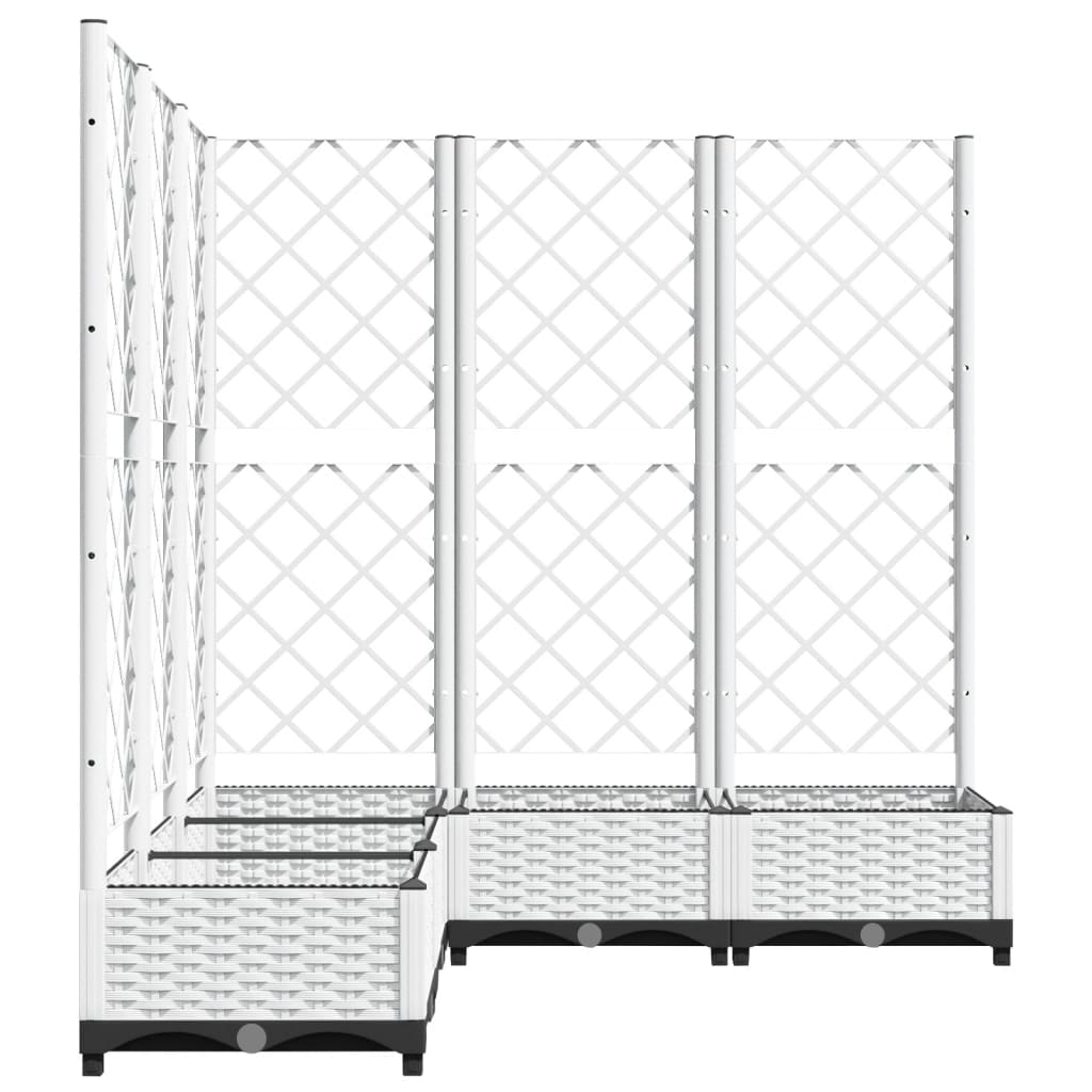 Vidaxx Pflanzgefäß mit Spalier 120x120x121,5 cm Polypropylen weiß