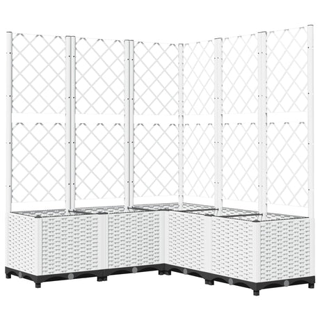 Vidaxx Pflanzgefäß mit Spalier 120x120x136 cm Polypropylen weiß