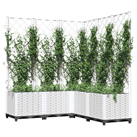Vidaxx Pflanzgefäß mit Spalier 120x120x136 cm Polypropylen weiß