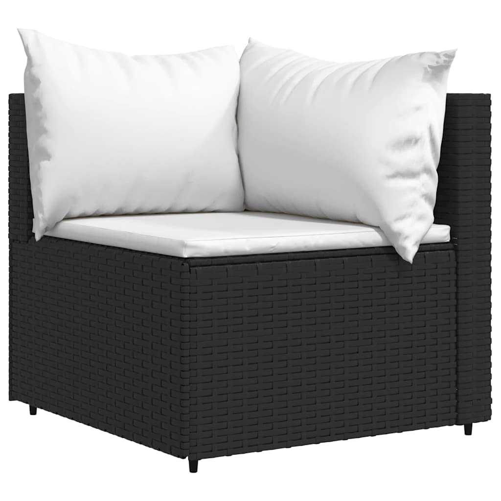 Vidaxl tuinhoekbanken met kussens 2 st poly rattan zwart