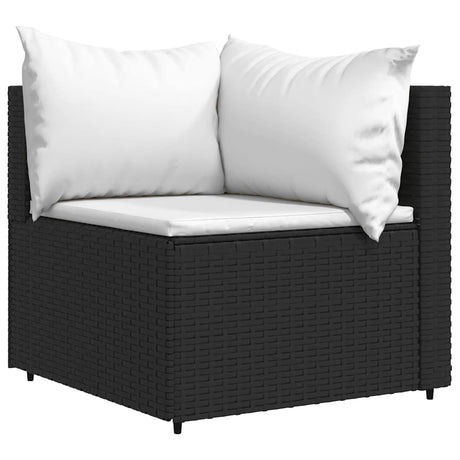 Vidaxl tuinhoekbanken met kussens 2 st poly rattan zwart