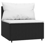 Vidaxl tuinmiddenbanken met kussens 2 st poly rattan zwart