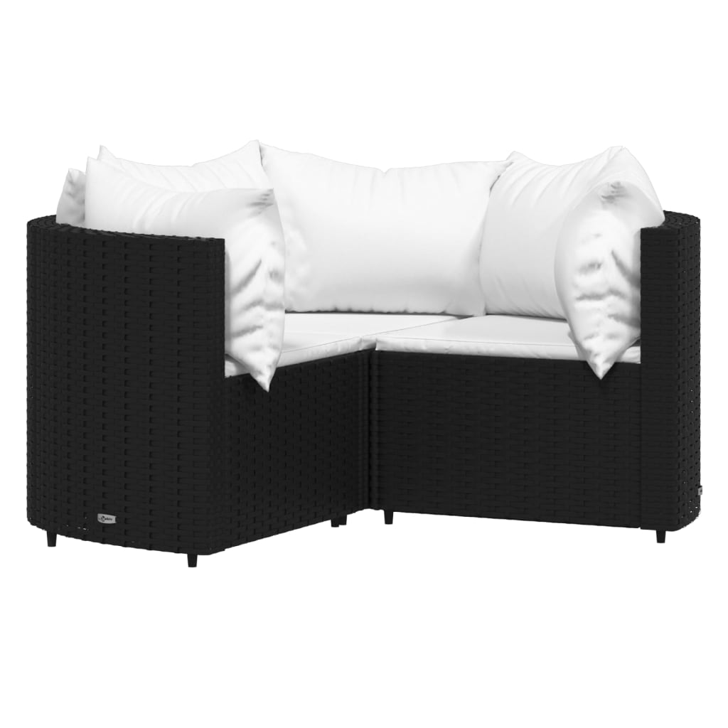Vidaxl 4-delige loungeset met kussens poly rattan zwart