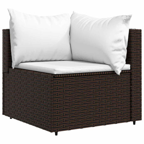 Vidaxl tuinhoekbanken met kussens 2 st poly rattan bruin