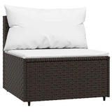Vidaxl tuinmiddenbanken met kussens 2 st poly rattan bruin