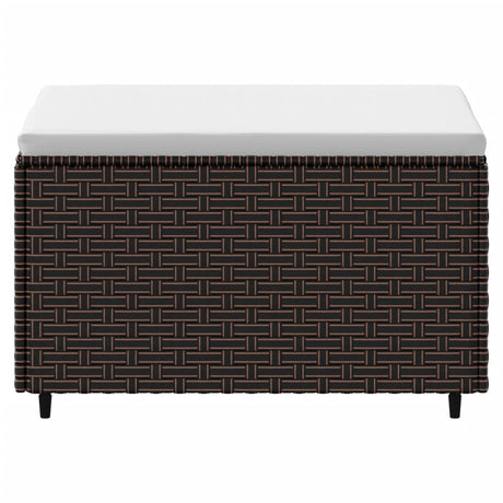 Vidaxl voetensteun met kussen poly rattan bruin