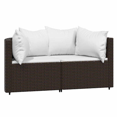 Vidaxl 3-delige loungeset met kussens poly rattan bruin