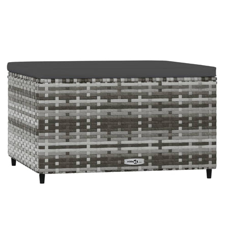 Vidaxl voetensteunen 2 st met kussens poly rattan grijs