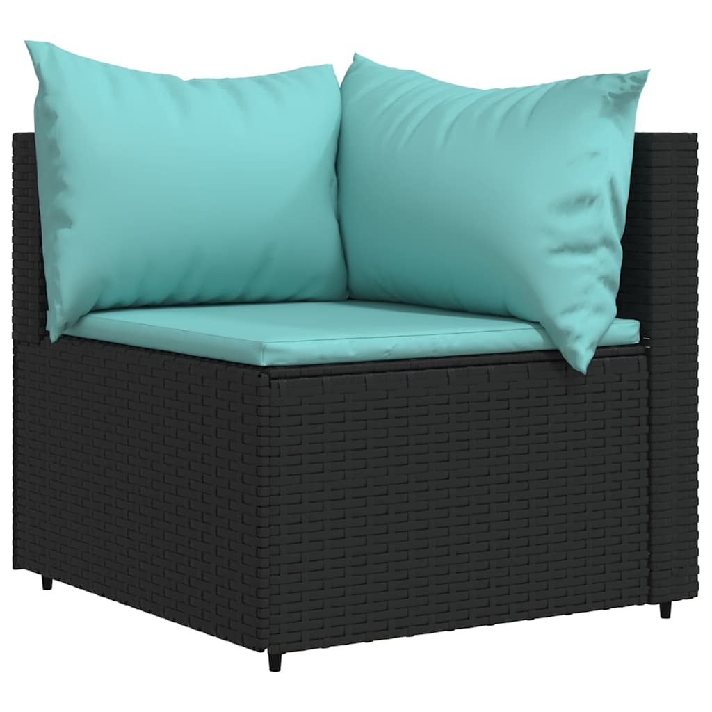 Vidaxl tuinhoekbanken met kussens 2 st poly rattan zwart