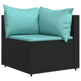 Vidaxl tuinhoekbanken met kussens 2 st poly rattan zwart