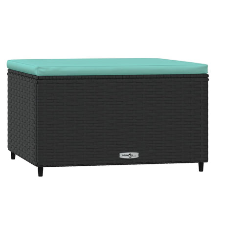 Vidaxl voetensteunen 2 st met kussens poly rattan zwart