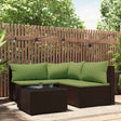 Vidaxl 4-delige loungeset met kussens poly rattan bruin