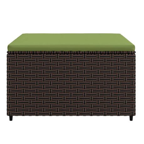 Vidaxl voetensteun met kussen poly rattan bruin