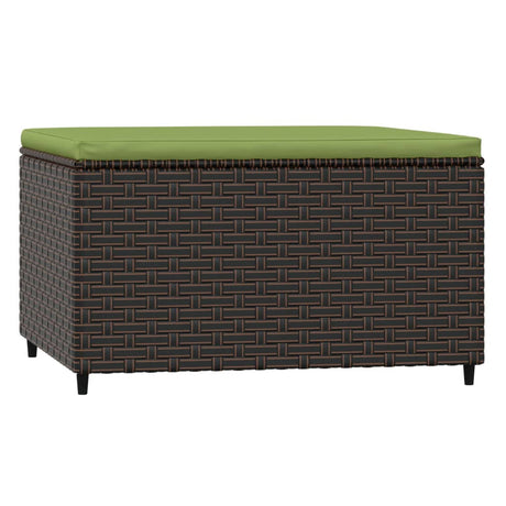Vidaxl voetensteunen 2 st met kussens poly rattan bruin