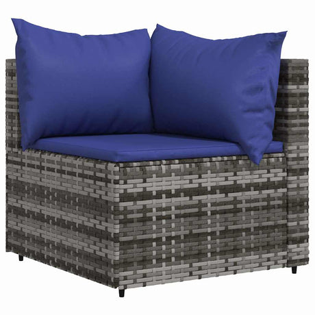 Vidaxl tuinhoekbanken met kussens 2 st poly rattan grijs