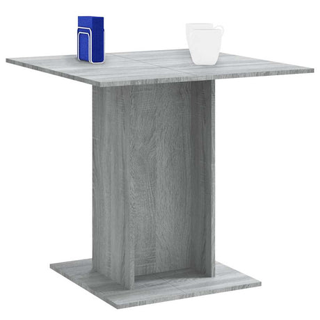 Vidaxl eettafel 80x80x75 cm bewerkt hout grijs sonoma eikenkleurig