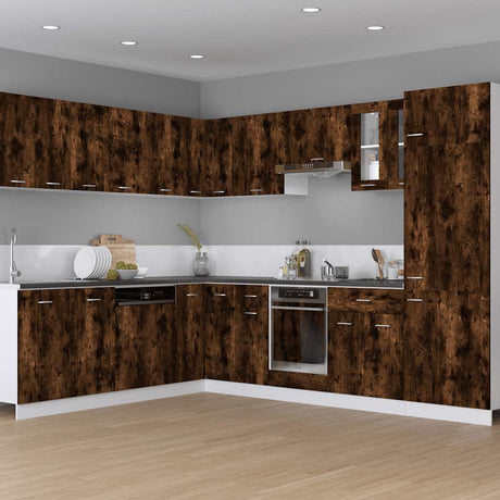Vidaxl ovenkast lyon 60x46x81,5 cm bewerkt hout gerookt eikenkleurig