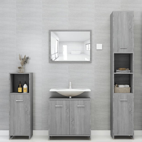 Vidaxl badkamerkast 30x30x95 cm bewerkt hout grijs sonoma eikenkleurig