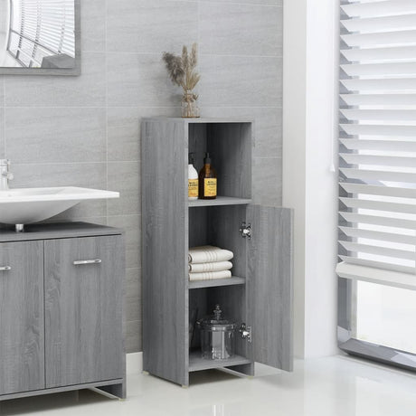 Vidaxl badkamerkast 30x30x95 cm bewerkt hout grijs sonoma eikenkleurig