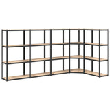 VidaXL Lagerregal 4-lagig 5 Stk. Stahl verarbeitetes Holz anthrazitfarben