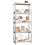 VidaXL Storage rack 5-layers 2 pcs steel and engineered wood silver-colored