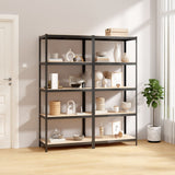 VidaXL Lagerregal 5-lagig 2 Stk. Stahl verarbeitetes Holz anthrazitfarben