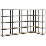 VidaXL Lagerregal 5-lagig 5 Stk. Stahl verarbeitetes Holz anthrazitfarben