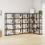 VidaXL Lagerregal 5-lagig 5 Stk. Stahl verarbeitetes Holz anthrazitfarben
