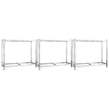 VidaXL Reifenregale 2-lagig 3 Stück 110x40x110 cm Stahl silberfarben