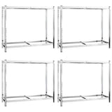 VidaXL Reifenregale 2-lagig 4 Stück 110x40x110 cm Stahl silberfarben