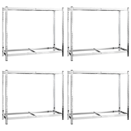 VidaXL Reifenregale 2-lagig 4 Stück 110x40x110 cm Stahl silberfarben