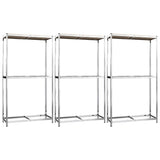 VidaXL Reifenregale 2-lagig 3 Stück 110x40x180 cm Stahl silberfarben