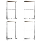 VidaXL Reifenregale 2-lagig 4 Stück 110x40x180 cm Stahl silberfarben