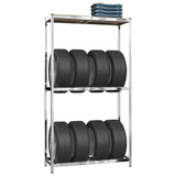 VidaXL Reifenregale 2-lagig 4 Stück 110x40x180 cm Stahl silberfarben