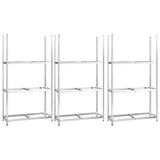 VidaXL Reifenregale 3-lagig 3 Stück 110x40x200 cm Stahl silberfarben