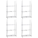 VidaXL Reifenregale 3-lagig 4 Stück 110x40x200 cm Stahl silberfarben